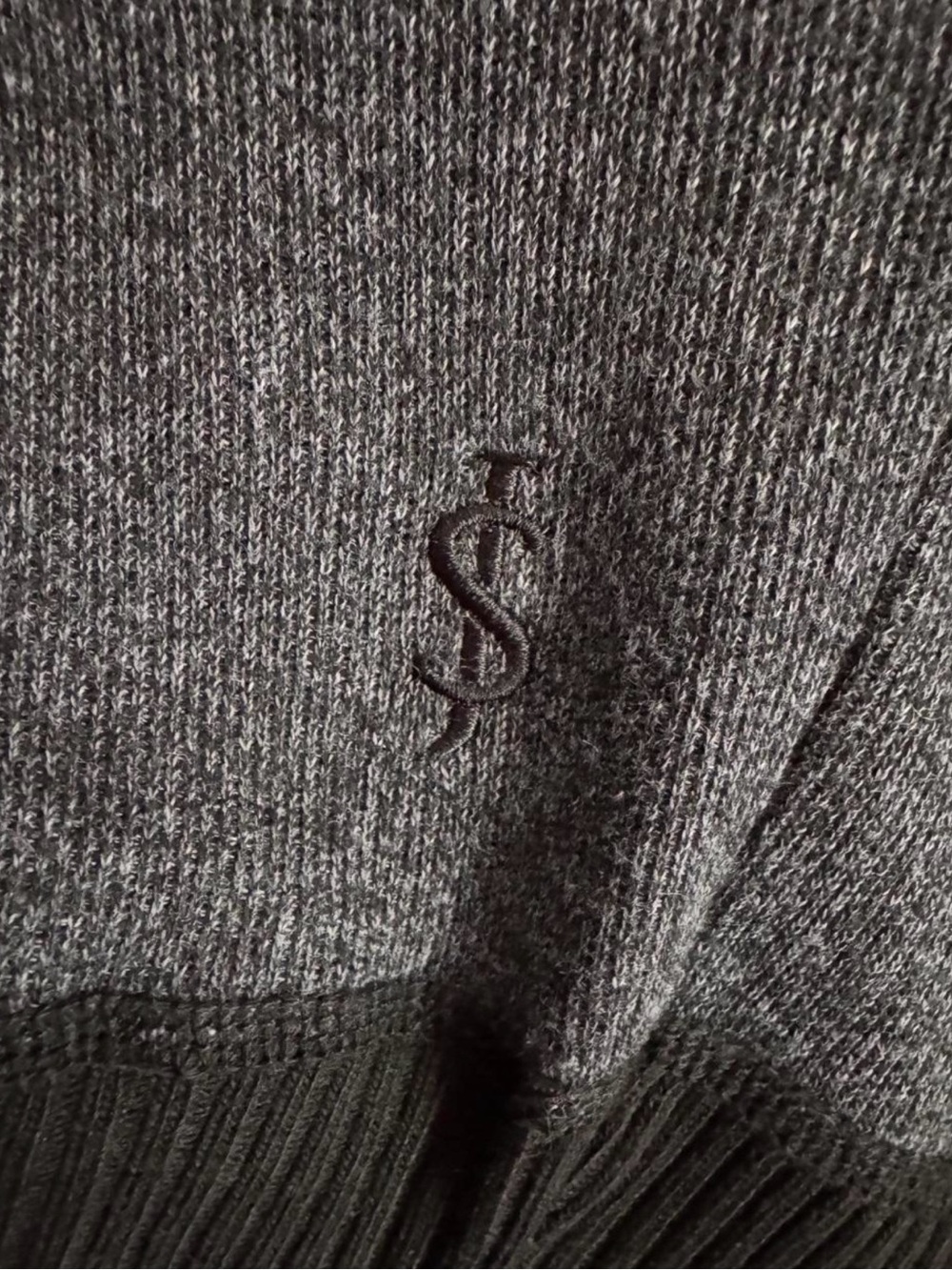 Scott James England Fleece Lined Gray Quarter Zip Sweater Large L - Picture 3 of 5
